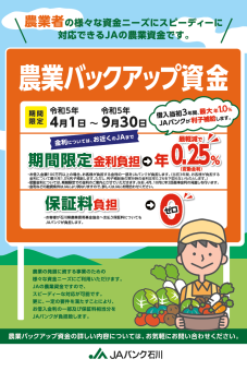 農業バックアップ資金